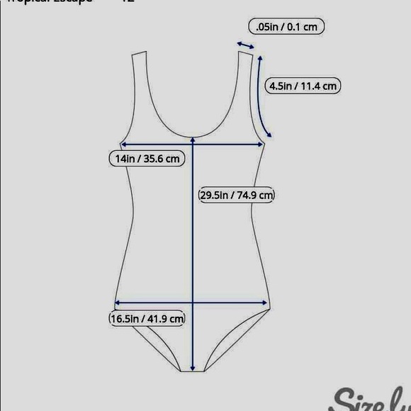 Tropical Escape Women’s One Piece Bathing Suit 12  Geometric Print Black & White - Picture 10 of 10